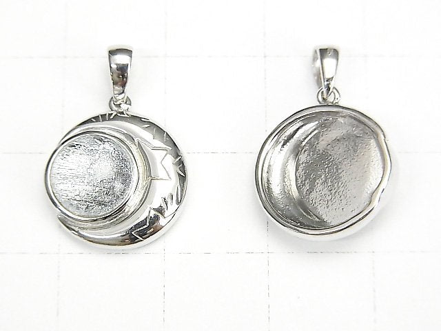 [Video] Meteorite Moon Motif Pendant 14x14mm Silver925