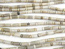 [Video] Silver Leaf Jasper Rondelle & Tube 1strand beads (aprx.15inch / 38cm)