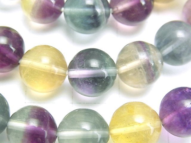 [Video] Multicolor Fluorite AA++ Round 10mm Bracelet