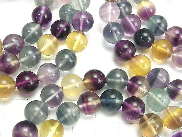 [Video] Multicolor Fluorite AA++ Round 10mm Bracelet