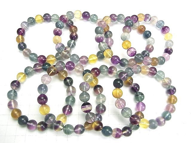 [Video] Multicolor Fluorite AA++ Round 10mm Bracelet