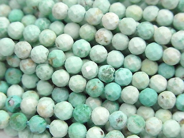 Chrysocolla, Faceted Round Gemstone Beads