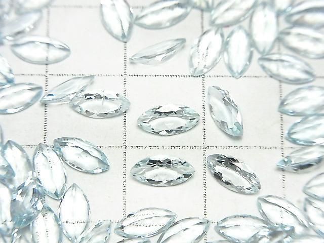 [Video]High Quality Aquamarine AAA- Loose stone Marquise Faceted 8x4mm 2pcs