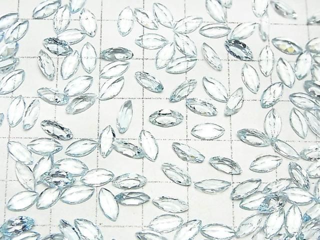 [Video]High Quality Aquamarine AAA- Loose stone Marquise Faceted 8x4mm 2pcs