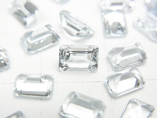 [Video] High Quality Aquamarine AAA Undrilled Rectangle Faceted 6x4mm 2pcs