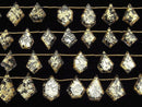 [Video] Doublet Crystal AAA fancy shape cut gold 1strand beads (aprx.7inch/18cm)