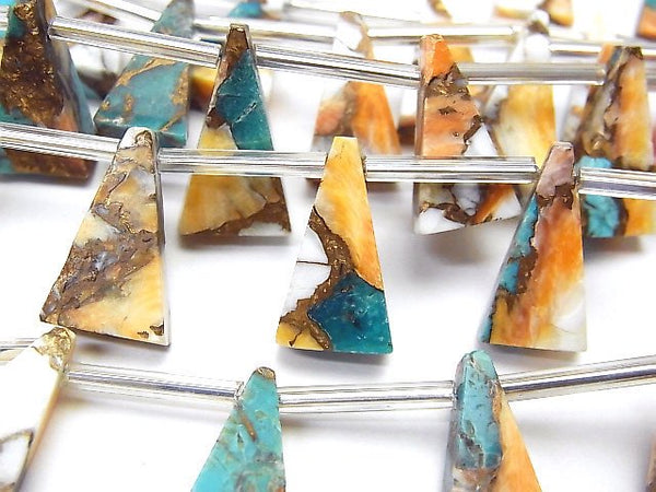 Copper Turquoise & Amazonite, Triangle Gemstone Beads