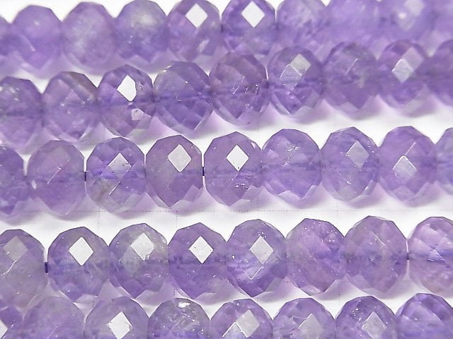 High Quality!  Amethyst AA++ Faceted Button Roundel 10x10x7mm half or 1strand beads (aprx.15inch/38cm)