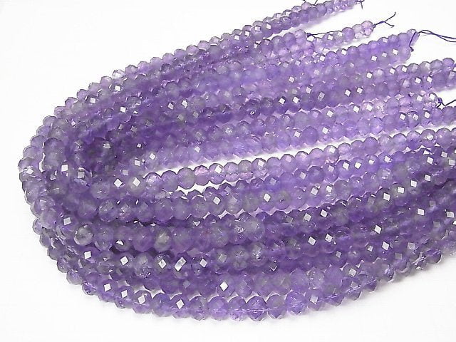 High Quality!  Amethyst AA++ Faceted Button Roundel 10x10x7mm half or 1strand beads (aprx.15inch/38cm)