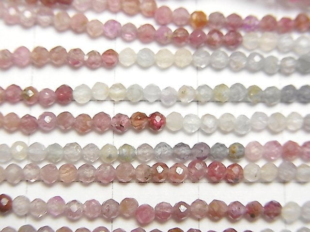 [Video] High Quality! Multicolor Spinel AA++ Semi Faceted Round 2-2.5mm 1strand beads (aprx.12inch / 30cm)