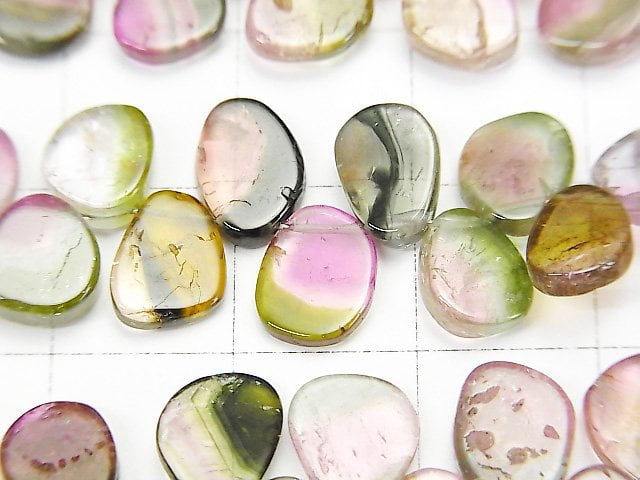 [Video] High Quality Tourmaline AAA- Slice Nugget 1strand beads (aprx.7inch / 18cm)