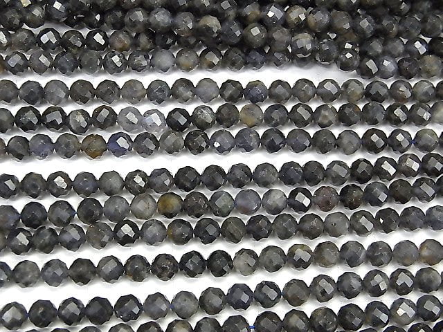 [Video] High Quality! Iolite AA Faceted Round 6mm 1strand beads (aprx.15inch / 36cm)