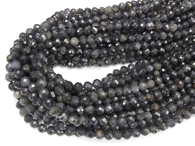 [Video] High Quality! Iolite AA Faceted Round 6mm 1strand beads (aprx.15inch / 36cm)