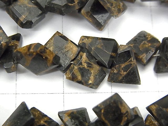 [Video] Copper Obsidian AAA Rough Slice Faceted 1strand beads (aprx.6inch / 15cm)