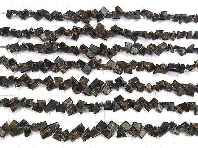 [Video] Copper Obsidian AAA Rough Slice Faceted 1strand beads (aprx.6inch / 15cm)