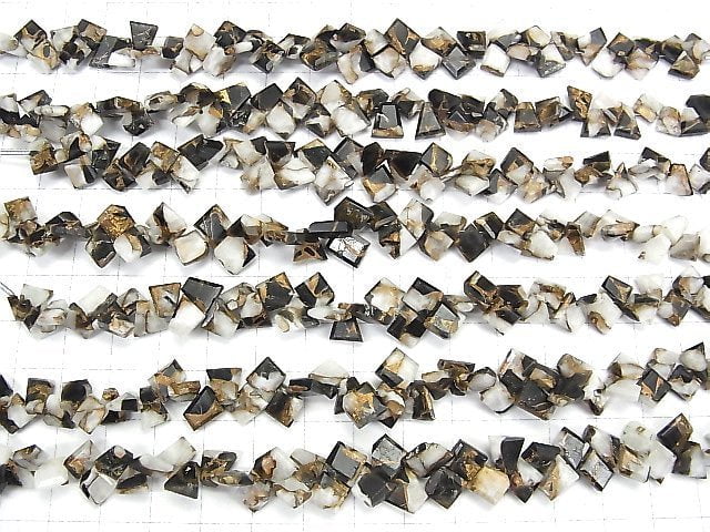 [Video]Copper Calcite Obsidian AAA Rough Slice Faceted half or 1strand beads (aprx.5inch/13cm)