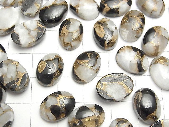 [Video]Copper Calcite Obsidian AAA Oval Cabochon 14x10mm 3pcs