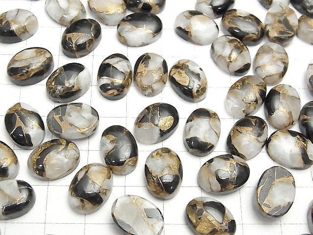 [Video]Copper Calcite Obsidian AAA Oval Cabochon 14x10mm 3pcs