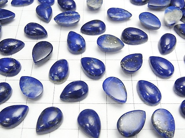 [Video] Lapis lazuli AA++ Pear shape Cabochon 12x8mm 4pcs