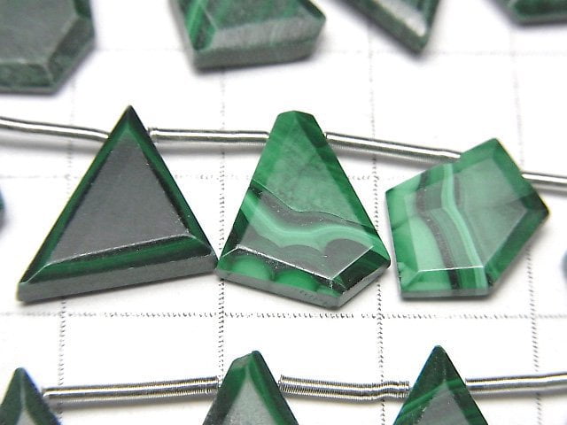 [Video] Malachite AA++ Rough Slice Faceted 1strand beads (aprx.8inch / 20cm)