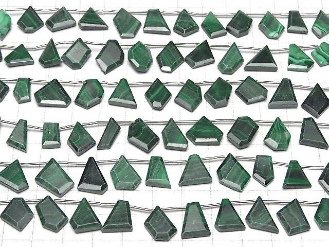 [Video] Malachite AA++ Rough Slice Faceted 1-strand (16pcs)