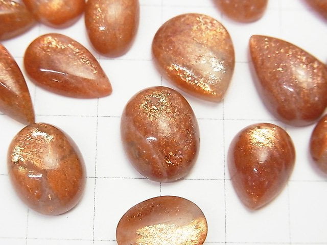 [Video] High Quality Sunstone AAA- Cabochon Mix Shape 2pcs