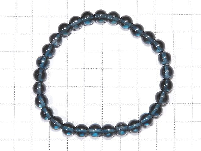 [Video] [One of a kind] High Quality London Blue Topaz AAA Round 7mm Bracelet NO.11