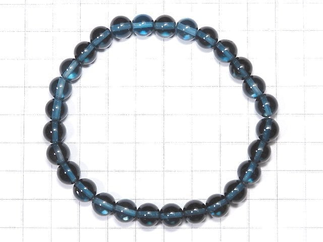 [Video] [One of a kind] High Quality London Blue Topaz AAA Round 7.5mm Bracelet NO.14