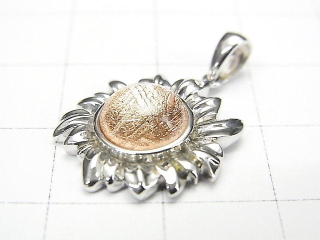 [Video]Meteorite Sun Motif Pendant 18x17mm Pink Gold Silver925