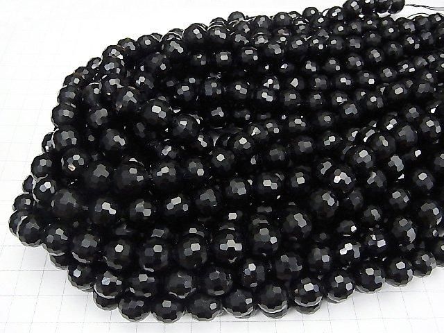 藏族墨晶水晶 AAA 128 切面圓珠 12mm 1/4 或 1 串珠（約 15 英寸/36 厘米）高品質！