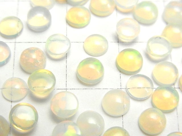 [Video] High Quality Ethiopia Opal AAA Round Cabochon 5x5mm 10pcs