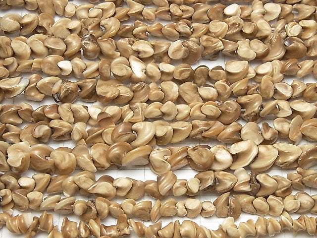[Video] Brown Shell Twist Nugget 1-strand beads (approx. 15 inches/38 cm)