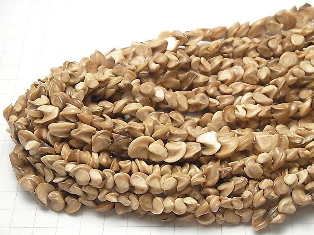 [Video] Brown Shell Twist Nugget 1-strand beads (approx. 15 inches/38 cm)