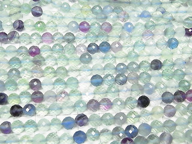 Hochwertige! Mehrfarbige Fluorit AAA- Facettierte Runde 6mm 1strang Perlen (ca. 15 Zoll / 38 cm)