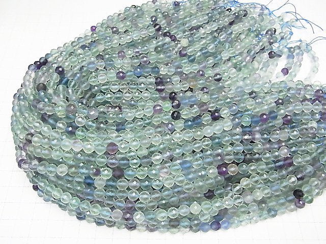 Hochwertige! Mehrfarbige Fluorit AAA- Facettierte Runde 6mm 1strang Perlen (ca. 15 Zoll / 38 cm)