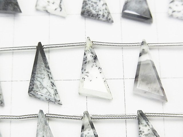 [Video] Dendrite Opal Flat Triangle 18x9mm 1strand (9pcs)