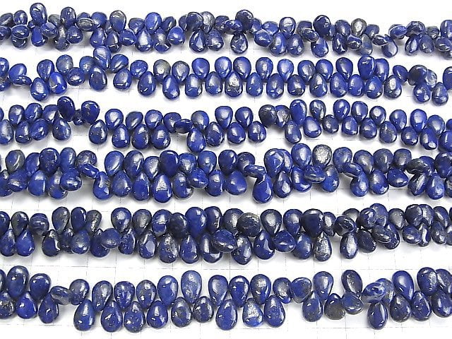 [Video]High Quality Lapislazuli AA++ Pear shape (Smooth) half or 1strand beads (aprx.7inch/18cm)