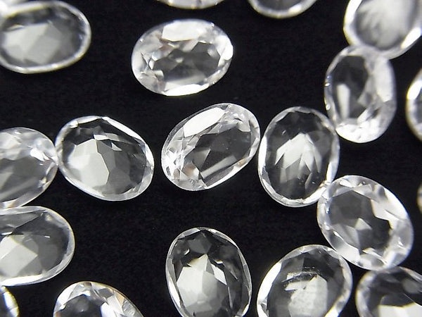 Crystal Quartz, Oval Gemstone Beads