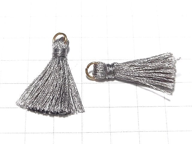 Tassel charm with Ring [S size] Gray 10pcs