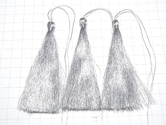 Tassel charm [L size] Silver 10pcs