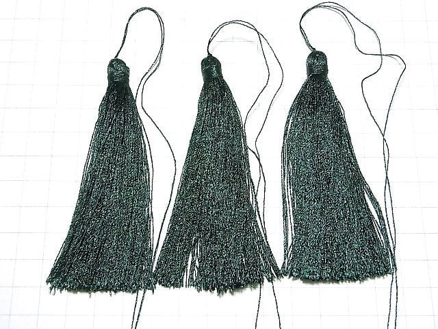 Tassel charm [L size] Dark green 10pcs