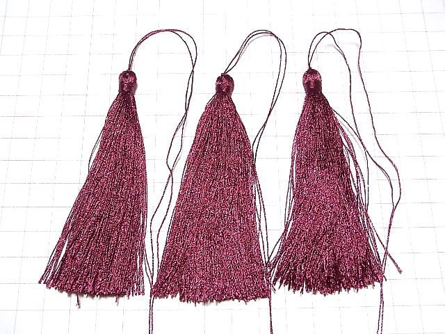 Tassel charm [L size] Purple red 10pcs