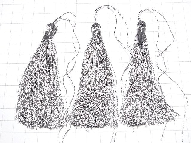 Tassel charm [L size] Gray 10pcs