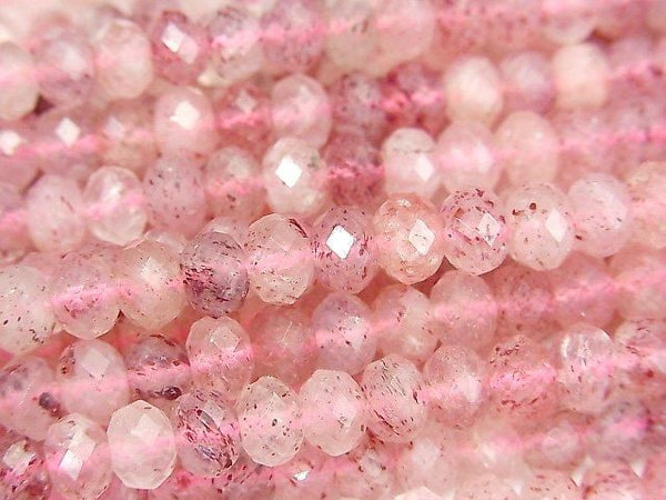 [Video]High Quality! Pink Epidote AAA- Faceted Button Rondelle 6x6x4mm 1strand beads (aprx.15inch/37cm)
