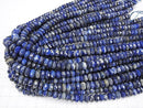 [Video] High Quality! Lapislazuli AA Faceted Button Rondelle 8x8x4.5mm 1strand beads (aprx.15inch / 37cm)