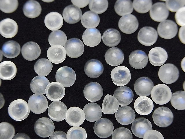 Cabochon, Rainbow Moonstone, Round Gemstone Beads