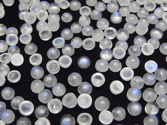 High Quality Rainbow Moonstone AA++ Round Cabochon 4x4mm 10pcs