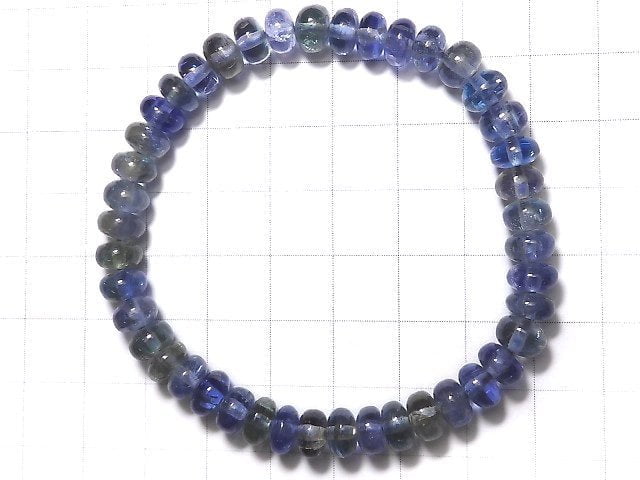 [Video] [One of a kind] Bi-color Tanzanite AAA Roundel 6.5x6.5x4mm Bracelet NO.4