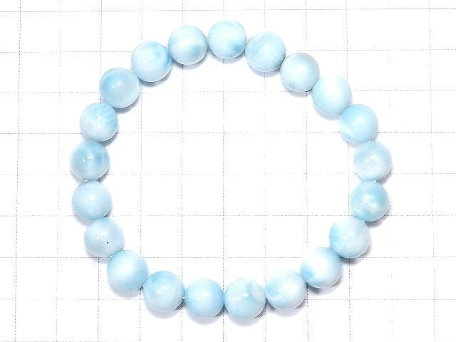 [Video] [One of a kind] High quality Larimar Pectolite AAA Round 9mm Bracelet NO.160