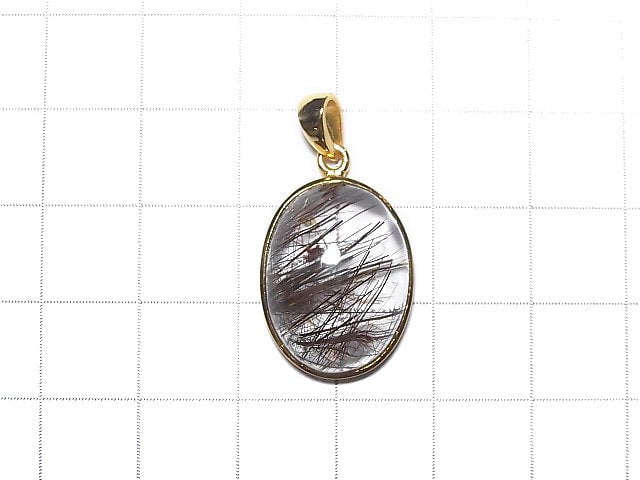 [Video] [One of a kind] Brown Rutilated Quartz AAA Pendant Silver925 18KGP NO.6